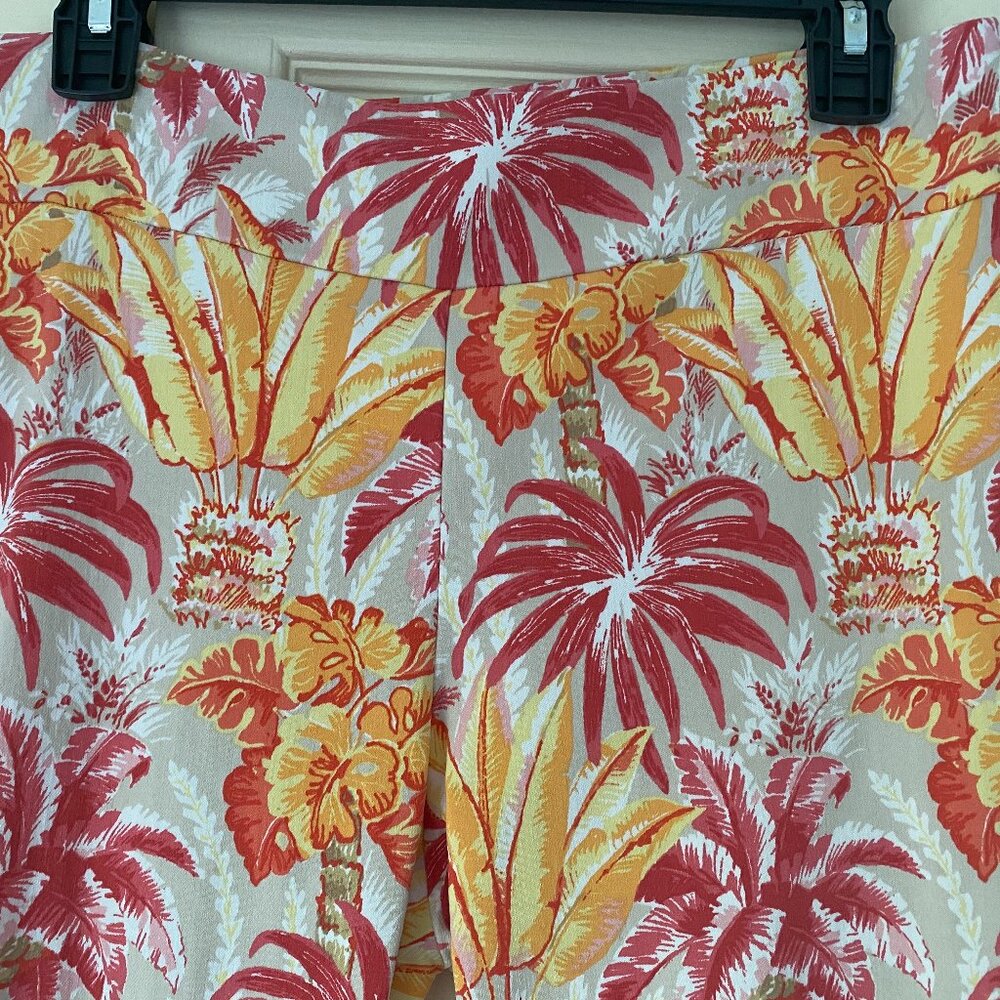 J.McLaughlin Red Orange Palm Stretch Masie Pant Size 8, inseam is 29"